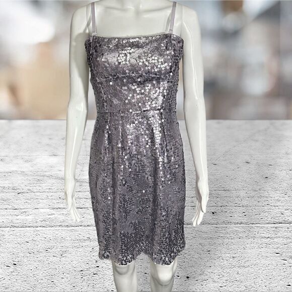 BCBG Violet Sequin Dress Removable Straps - Picture 4 of 8